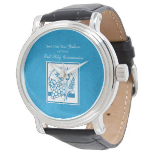 Reloj De Pulsera Primera Comunión del ahijado, Trigo, Uvas Azul