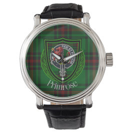 Reloj De Pulsera Primrose Scottish Clan Tartan & Crest