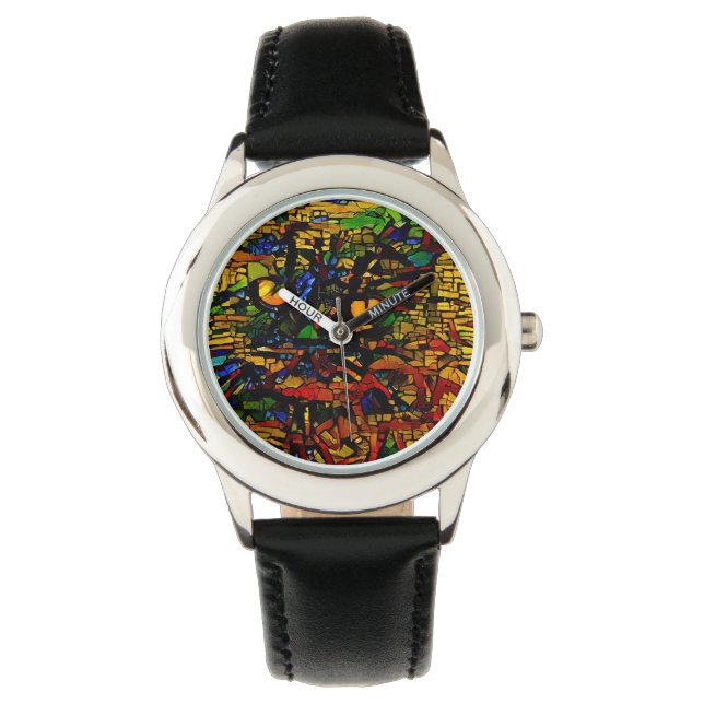Reloj De Pulsera Prin de arte de gato colorido (Anverso)