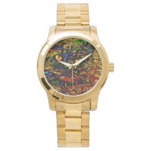 Reloj De Pulsera Prin de arte de gato colorido