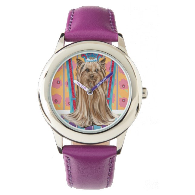 Reloj De Pulsera Princesa Corona Yorkie (Anverso)