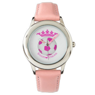 Reloj De Pulsera Princesa de fútbol, bola de fútbol rosa