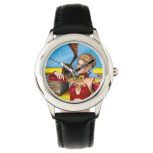 Reloj De Pulsera Princesa Dragón Fantasía Arte Digital
