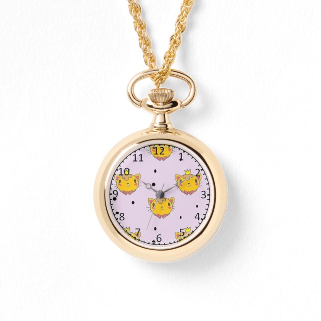 Reloj De Pulsera Princesa Kitty cat en morado (Anverso)