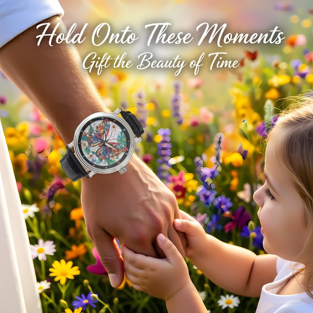 Reloj De Pulsera Prism of Nature" - Stained Glass Butterfly (Subido por el creador)