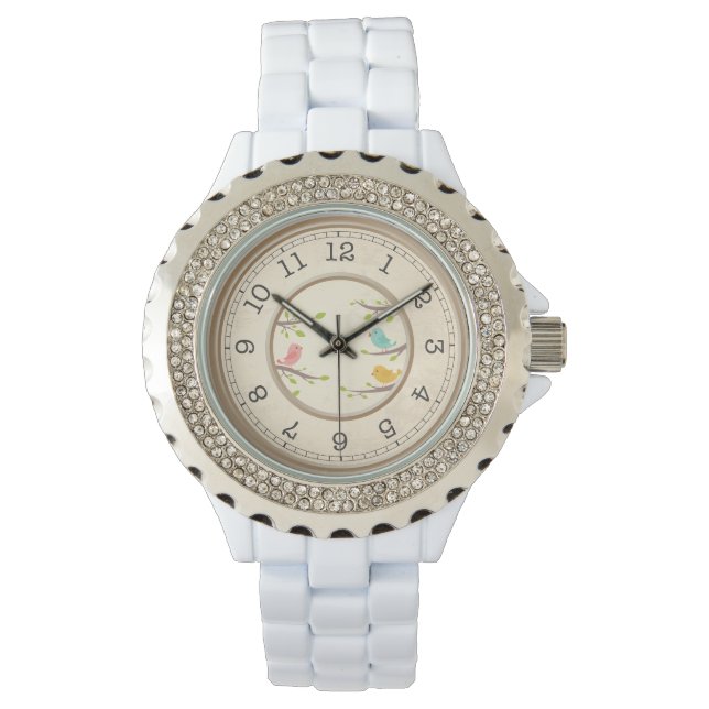 Reloj De Pulsera Pristine White Rhinestone Watch - Elegant Newlywed (Anverso)