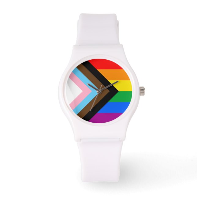 Reloj De Pulsera Progreso del Orgullo Progresista LGBTQ+ (Anverso)