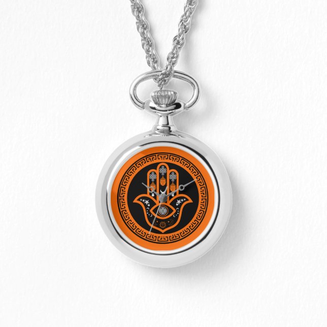 Reloj De Pulsera Protección del Ojo Malo Mano Hamsa (Anverso)