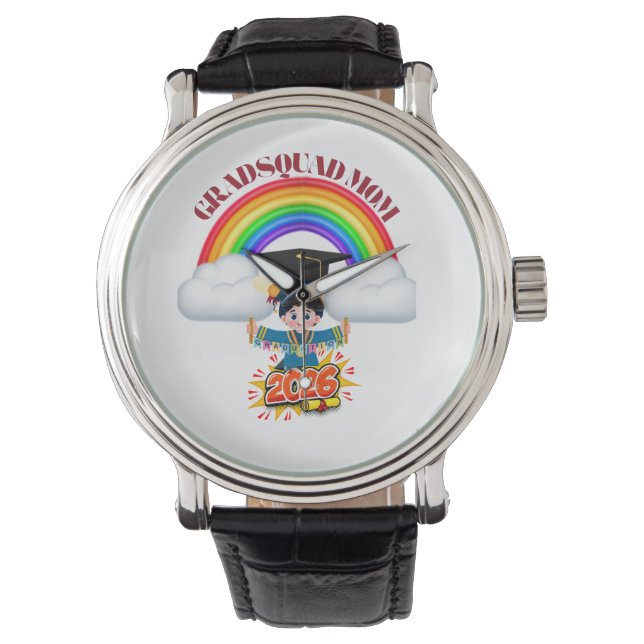 Reloj De Pulsera Proud Mom Grad Squad 2026 (Anverso)