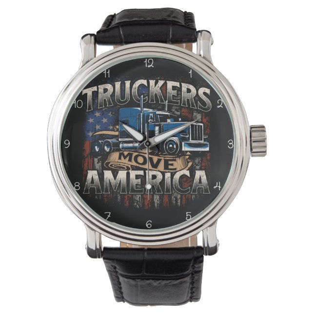 Reloj De Pulsera Proud Truckers Move America Forward (Anverso)