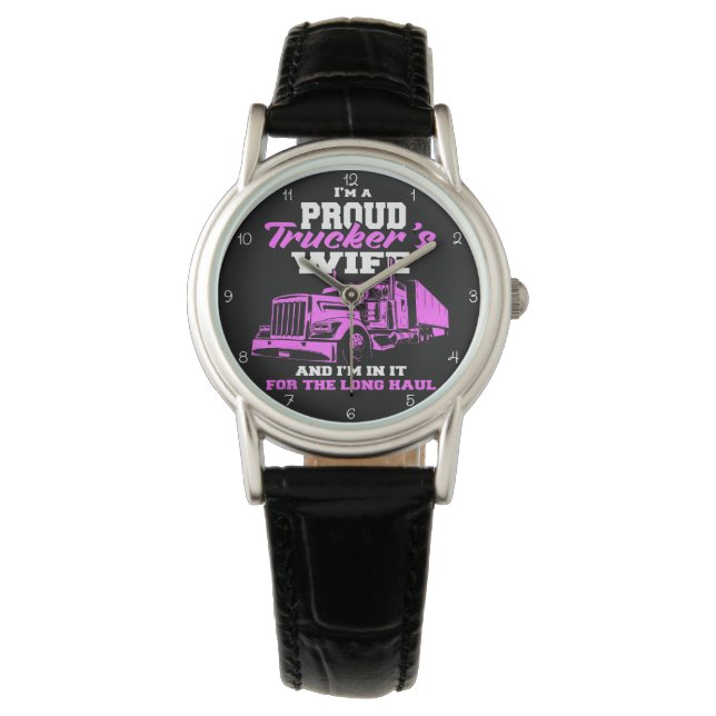 Reloj De Pulsera Proud Trucker's Wife: Long Haul (Anverso)