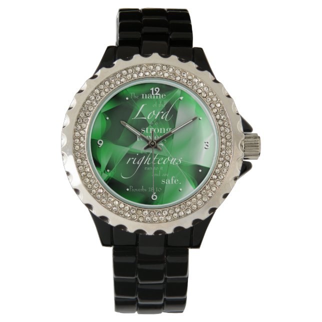 Reloj De Pulsera Proverbios 18:10 (Anverso)