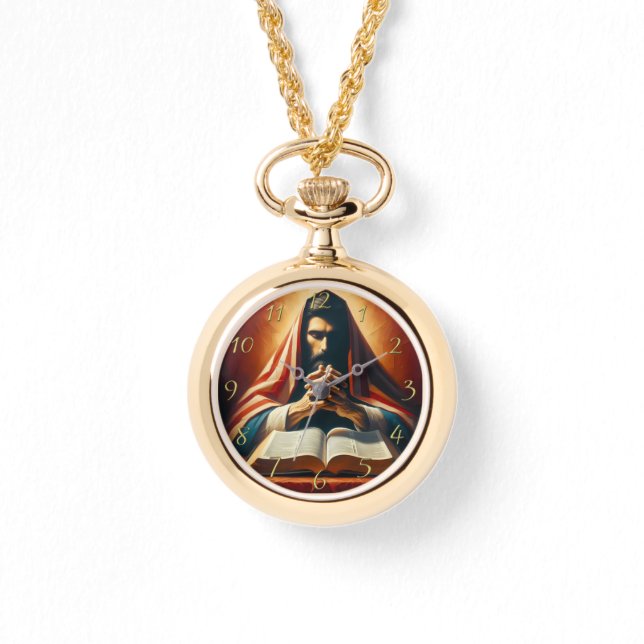 Reloj De Pulsera Proverbios 3:5 Biblia sagrada con manos (Anverso)