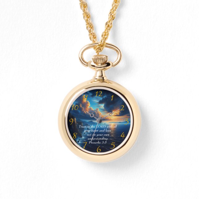 Reloj De Pulsera Proverbios 3:5 hermoso océano y el cielo grande Cl (Anverso)