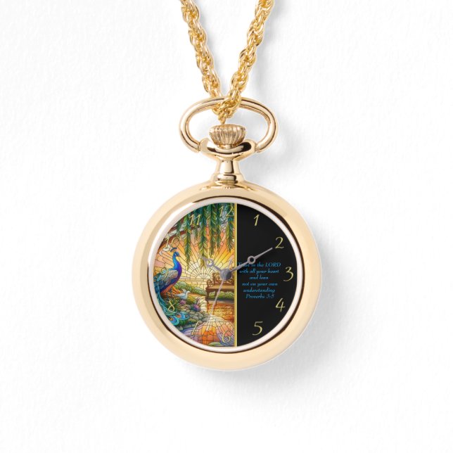 Reloj De Pulsera Proverbios 3:5 Iglesia Blanca (Anverso)