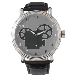 RELOJ DE PULSERA PROYECTOR DE PELÍCULA RETRO NEGRA Y BLANCA