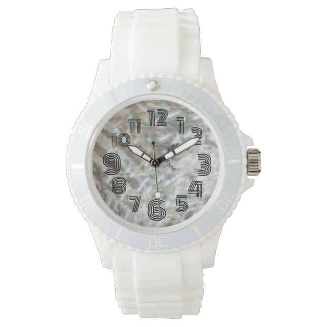 RELOJ DE PULSERA PRUEBA DEPORTÁNEA DE SILICÓN BLANCO / DUCHA (Anverso)