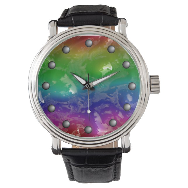 Reloj De Pulsera Psicodélico arcoiris jellied Ooze (Anverso)