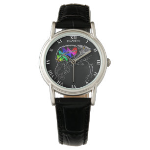 Reloj De Pulsera Psicodélico Arcoiris Resumen Chameleon En Rama