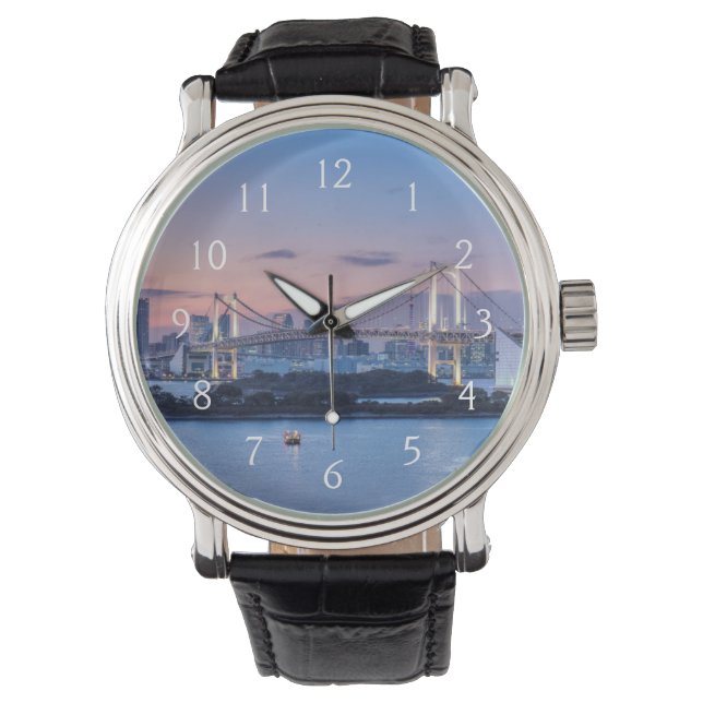 Reloj De Pulsera Puente Arcoíris al anochecer (Anverso)