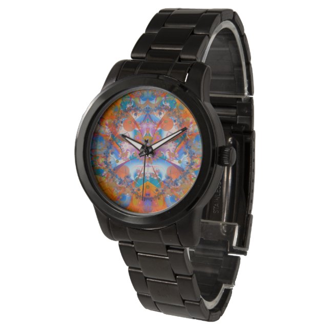 Reloj De Pulsera Puente arcoiris Fractal psicodélico (Angular)