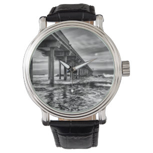 Reloj De Pulsera Puente B&W al amanecer, California