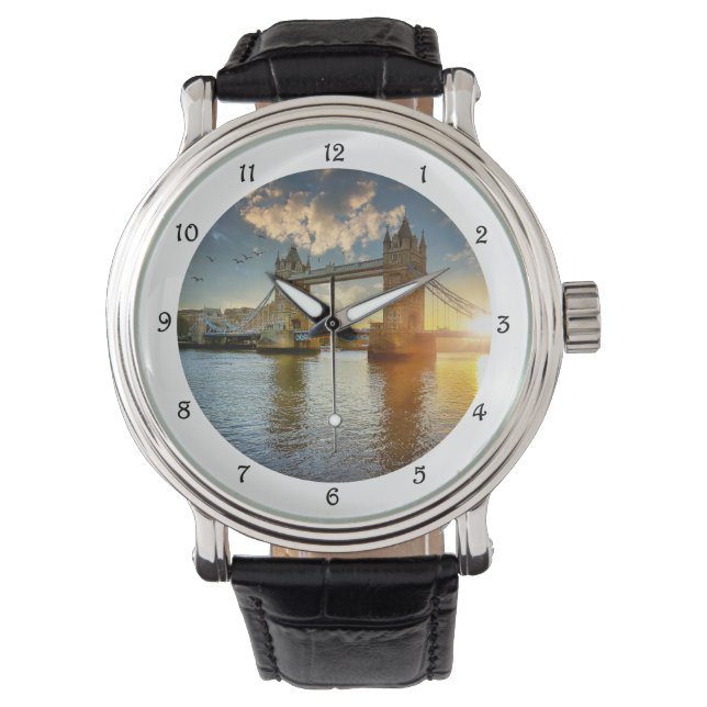 Reloj De Pulsera Puente de la torre del atardecer (Anverso)