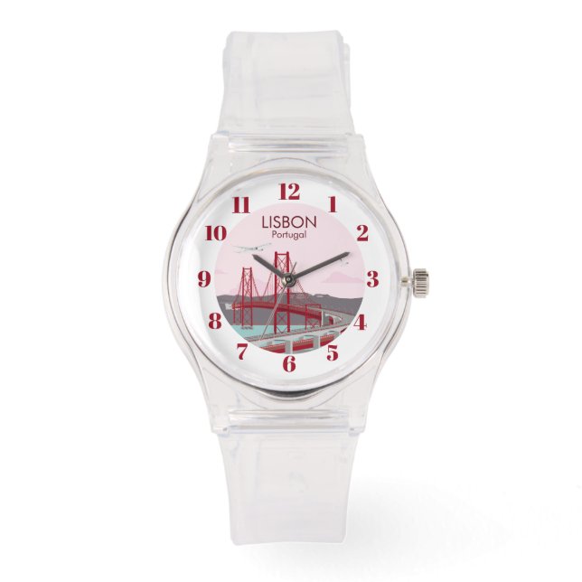 Reloj De Pulsera Puente de Lisboa sobre el río Tajo al estilo vinta (Anverso)