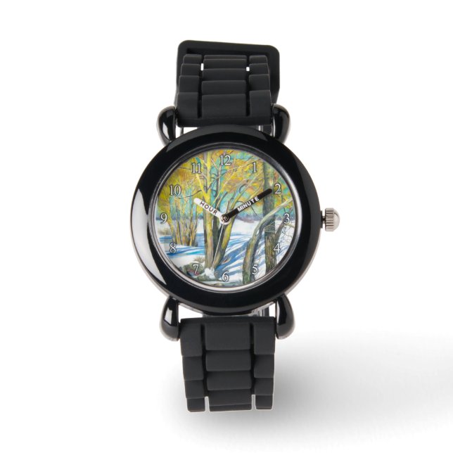 Reloj De Pulsera puente en invierno (Anverso)