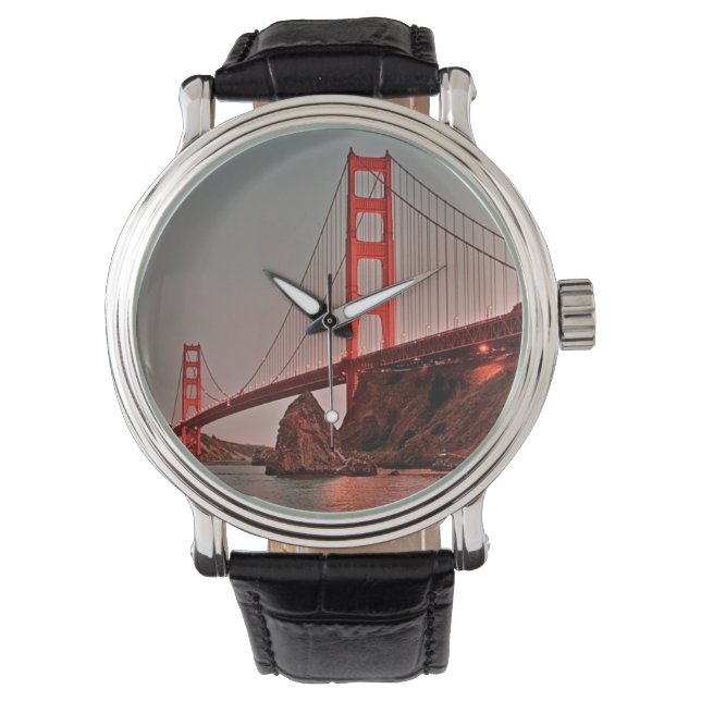 Reloj De Pulsera Puente Golden Gate al sol abajo (Anverso)