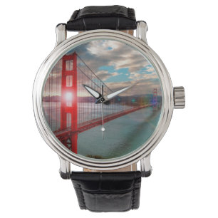 Reloj De Pulsera Puente Golden Gate con Sun que brilla a través