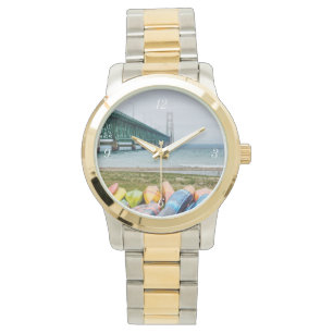 Reloj De Pulsera Puente Mackinac Y Canoas