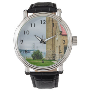 Reloj De Pulsera Puente Mackinac y faro