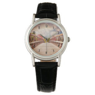 Reloj De Pulsera Puente rústico de madera en el campo