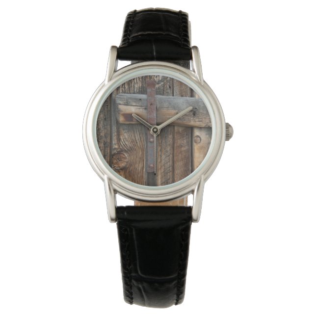 Reloj De Pulsera Puerta de madera primer plano, California (Anverso)