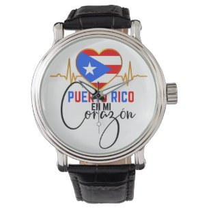 Reloj De Pulsera Puerto Rico en mi Corazón Orgullo Puertorriqueño