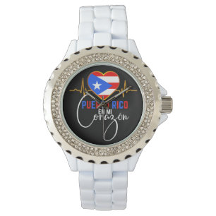 Reloj De Pulsera Puerto Rico en mi Corazón Orgullo Puertorriqueño