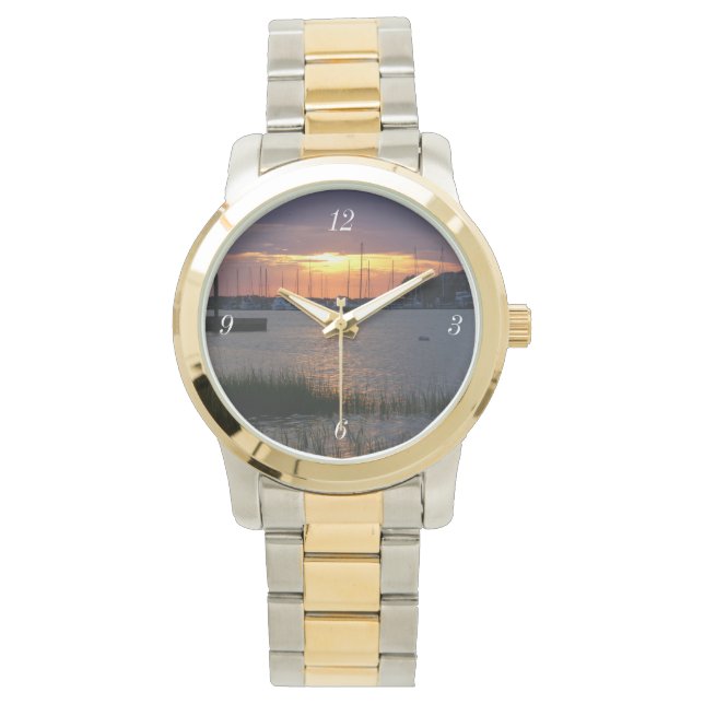 Reloj De Pulsera Puesta de sol del río Folly (Anverso)