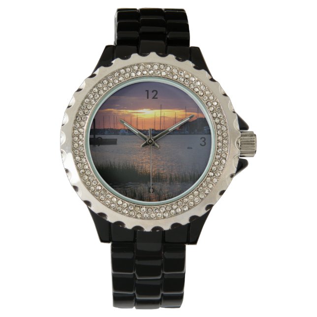 Reloj De Pulsera Puesta de sol del río Folly (Anverso)