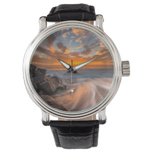 Reloj De Pulsera Puesta de sol desde la playa Tamarach