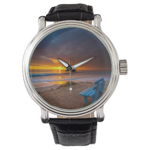 Reloj De Pulsera Puesta de sol sobre el Océano Pacífico