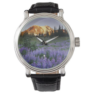 Reloj De Pulsera Puesta de sol sobre Mt. Adams y un prado subalpino