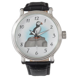 Reloj De Pulsera Puffin dibujado a mano