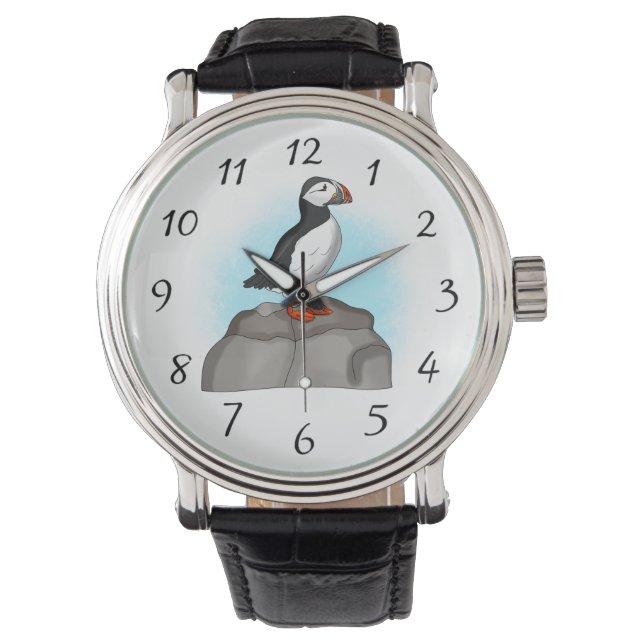 Reloj De Pulsera Puffin dibujado a mano (Anverso)