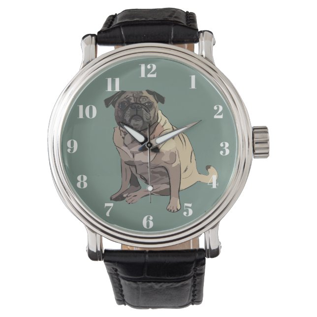 Reloj De Pulsera Pug (Anverso)