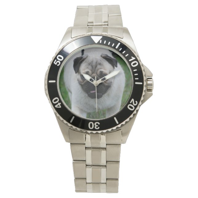 Reloj De Pulsera Pug Adorable (Anverso)
