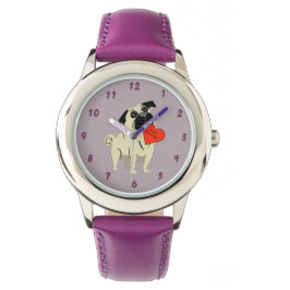 Reloj De Pulsera Pug be my Valentine