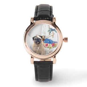 Reloj De Pulsera Pug de superficie