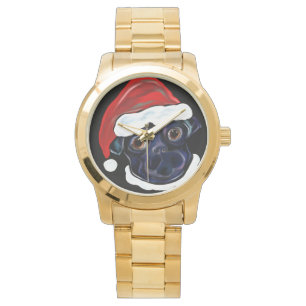 RELOJ DE PULSERA PUG NEGRO
