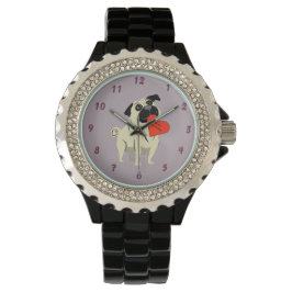 Reloj De Pulsera Pug sé mi San Valentín